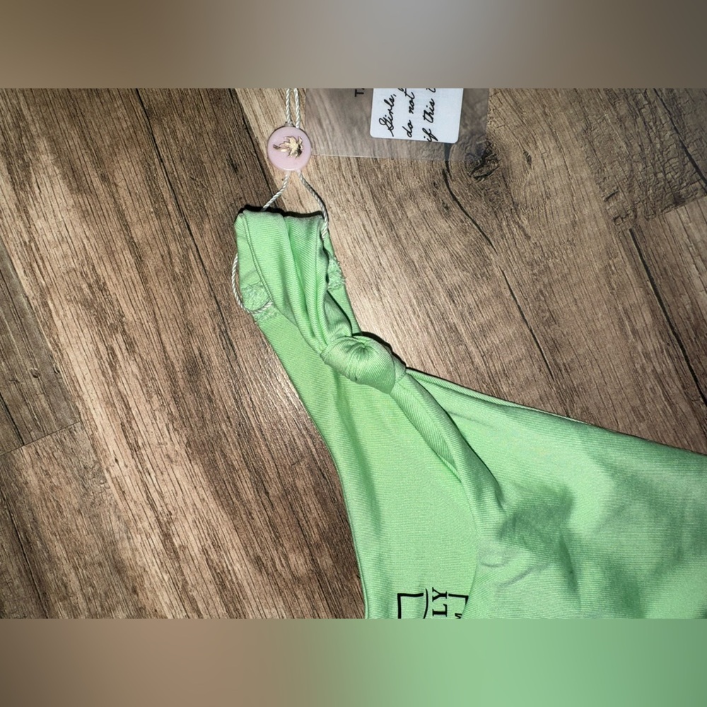 Lime Green One-Shoulder thong Oh-Polly Swimsuit - Picture 3 of 5